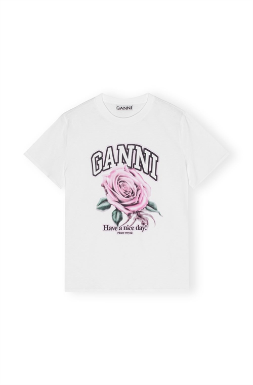 GANNI T4003 T SHIRT BRIGHT WHITE