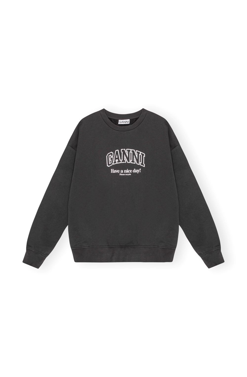 GANNI T4014 ISOLI OVERSIZED SWEATSHIRT PHANTOM