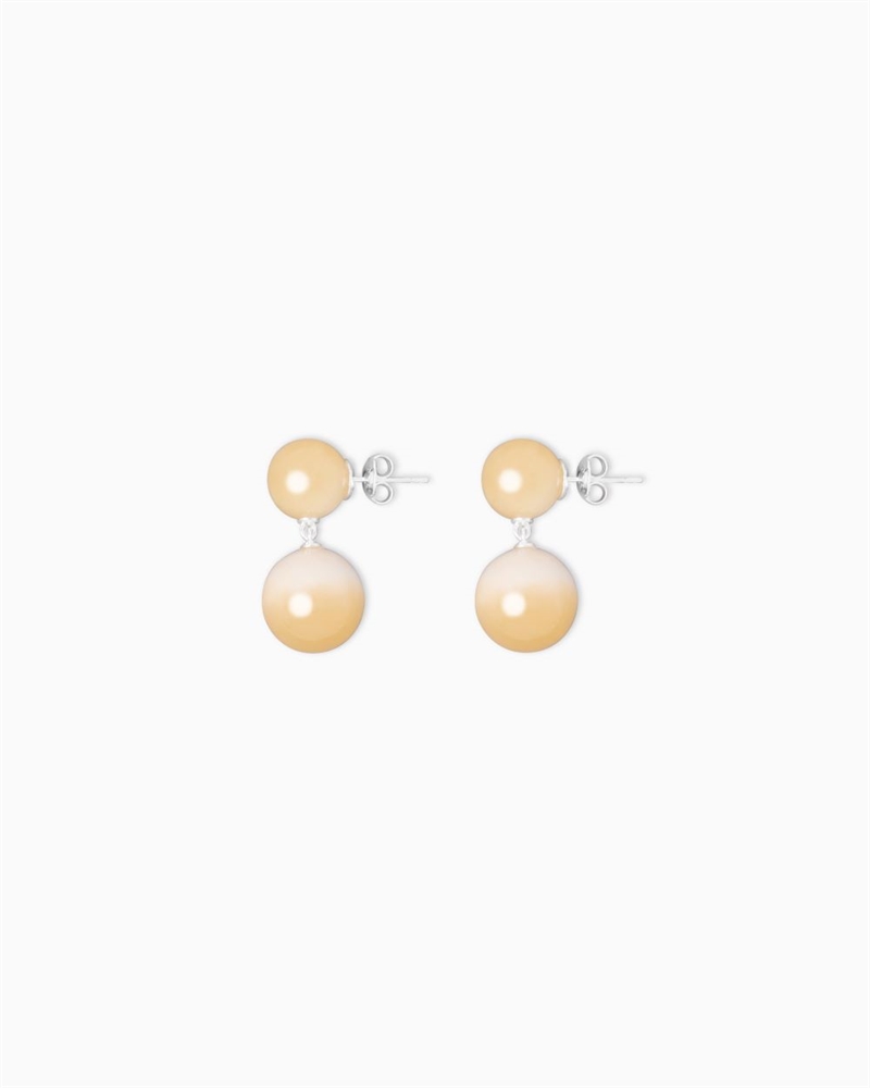 LIE STUDIO THE HANNAH EARRINGS BEIGE TOPAZ JADE SILVER