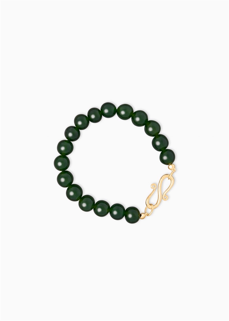 LIE STUDIO THE MARY BRACELET GREEN AGATE GOLD PLATING