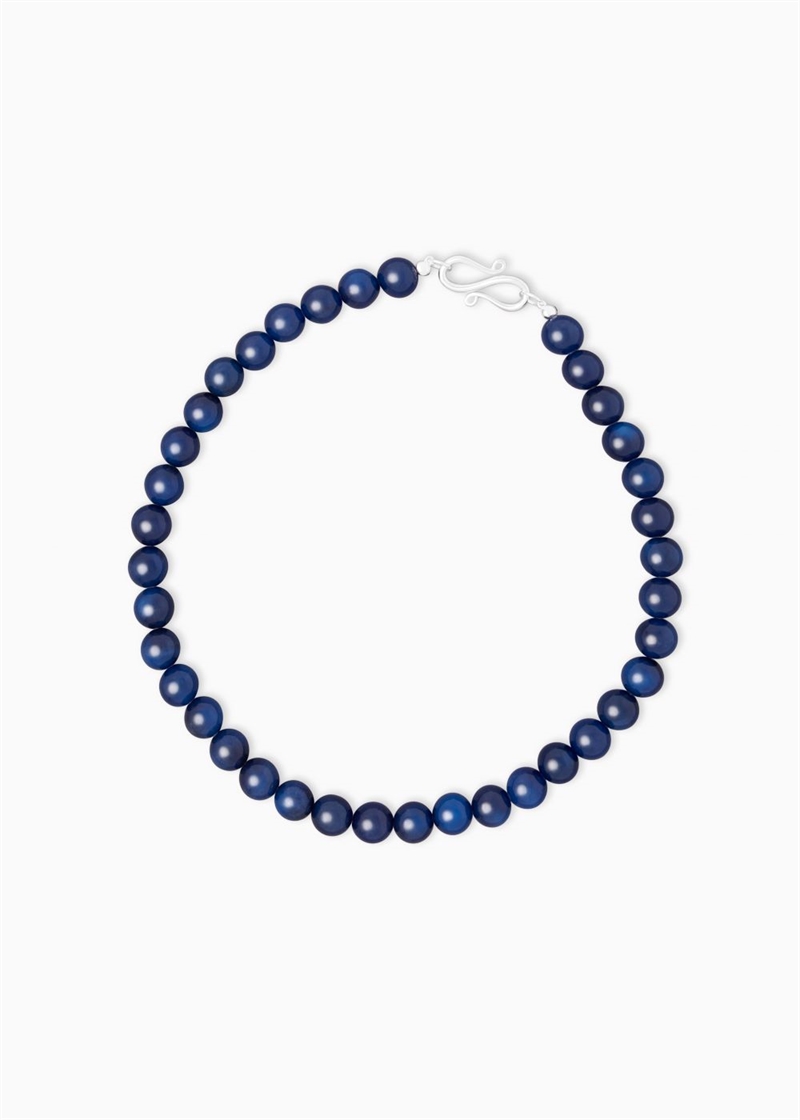 LIE STUDIO THE MARY NECKLACE BLUE DYED JADE SILVER