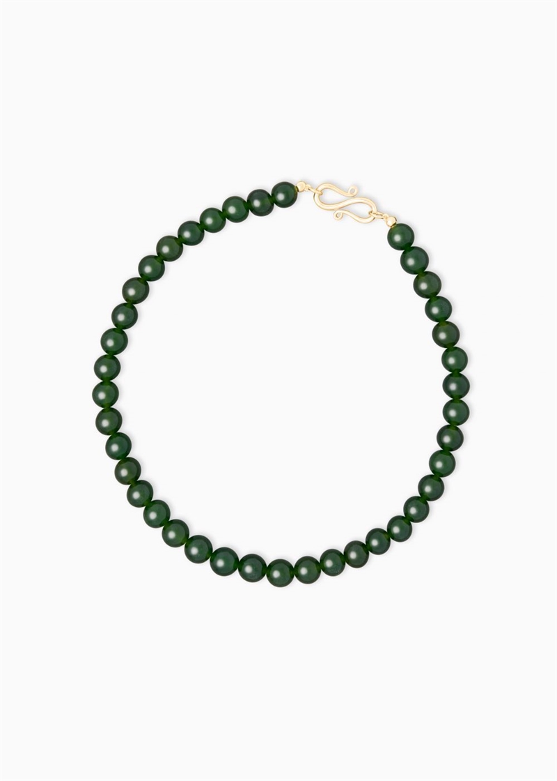 LIE STUDIO THE MARY NECKLACE GREEN AGATE GOLD PLATING