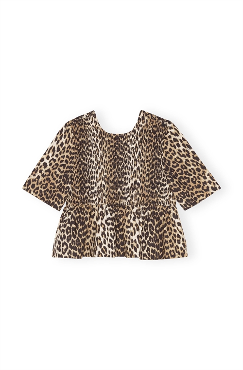 GANNI W0205 SMOCK BLUSE LEOPARD