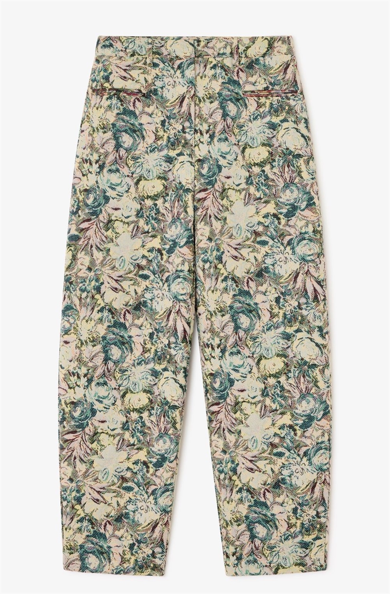 GANNI W0777 TAPESTRY JACQUARD PANTS JADEITE