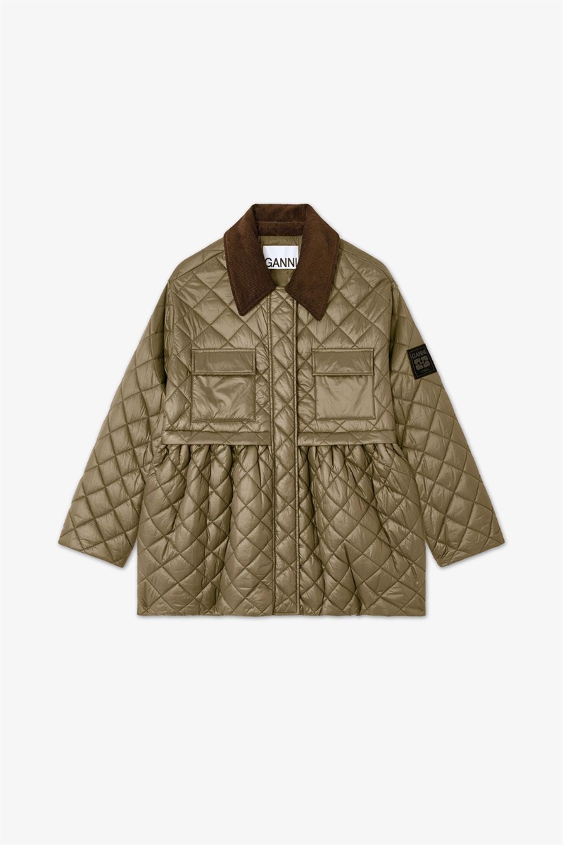 GANNI W0965 QUILTET MIDIJAKKE KALAMATA