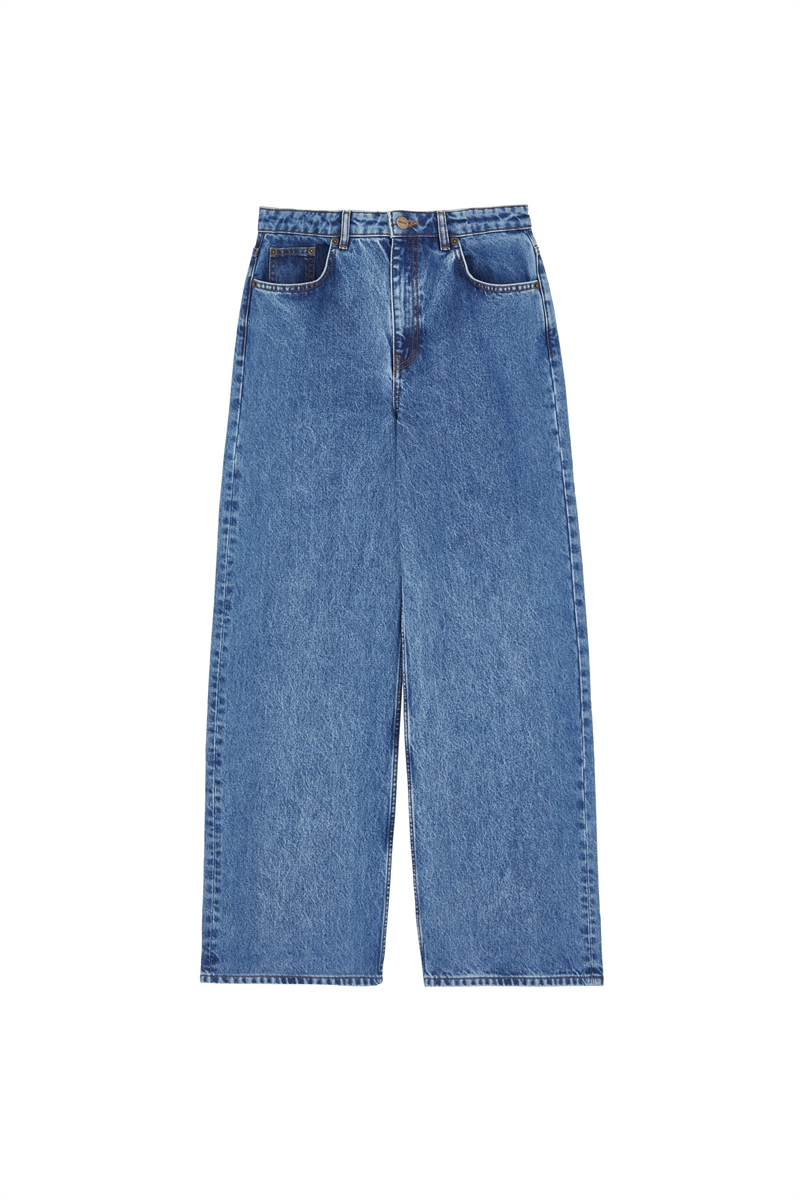 SKALL STUDIO WILLOW WIDE JEANS GOTS WASHED MID BLUE