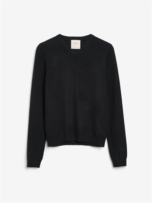 PEOPLES REPUBLIC OF CASHMERE WOMENS FITTED 90 S V NECK BLACK