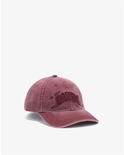 GANNI B302067 HAND WRITING EMBROIDERY CAP PORT ROYALE