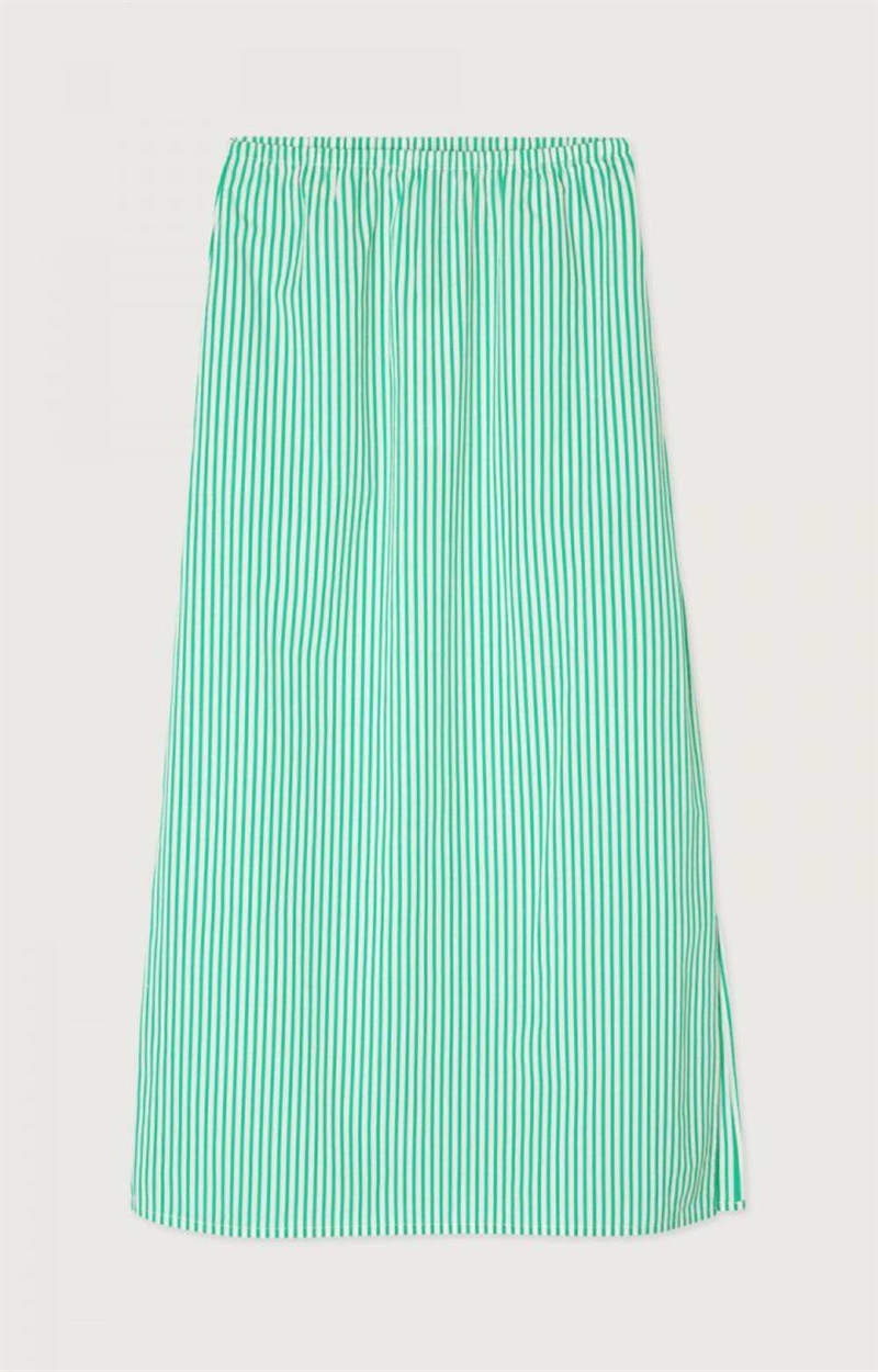 AMERICAN VINTAGE ZYP13A LONG SKIRT MENTHOL STRIPES