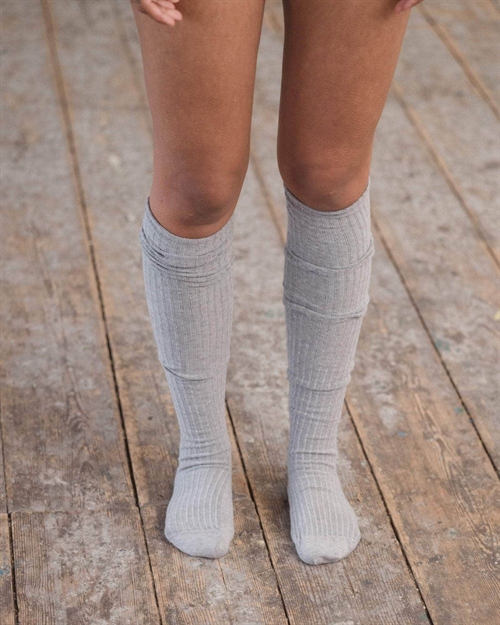 BASERANGE RIB OVERKNEE SOCKS COTTON GREY MELANGE