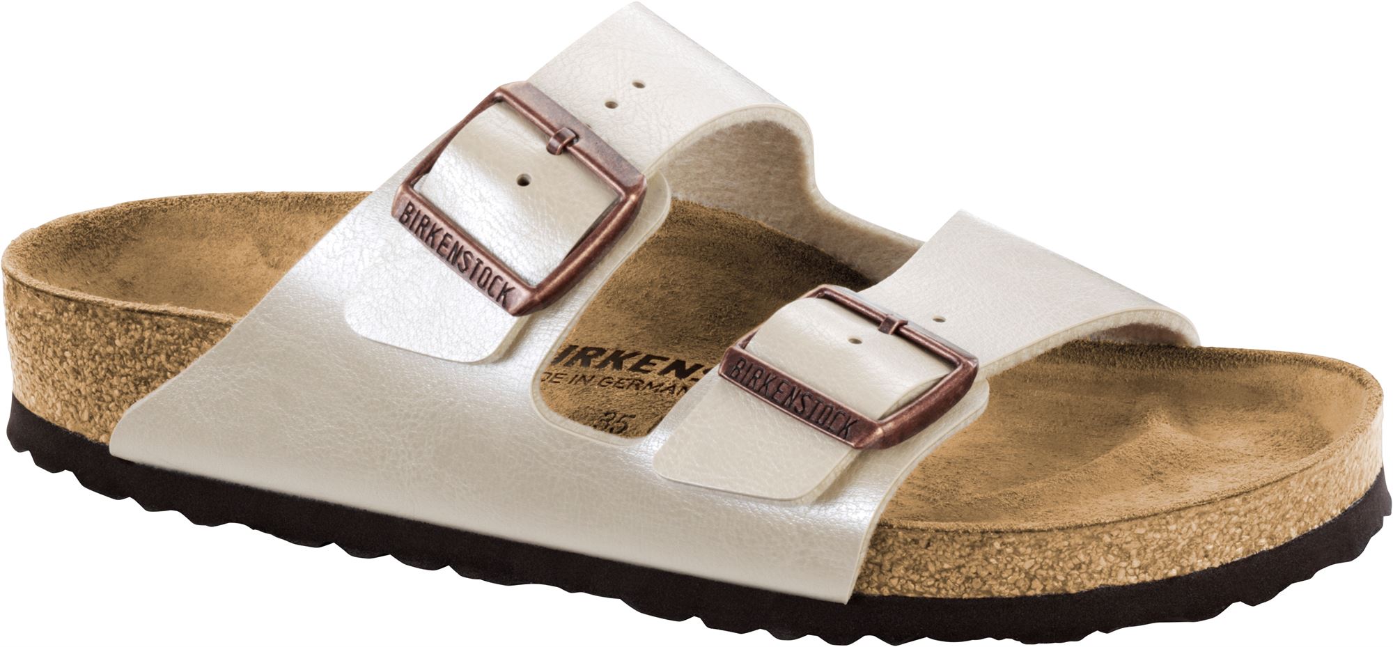 birkenstock arizona flat sandals in white