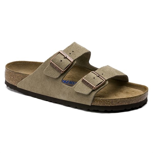 BIRKENSTOCK ARIZONA SUEDE LEATHER SANDALER NARROW FIT TAUPE