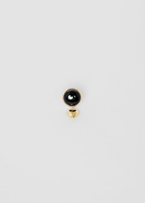 TRINE TUXEN FAY ONYX EARRING GOLDPLATED