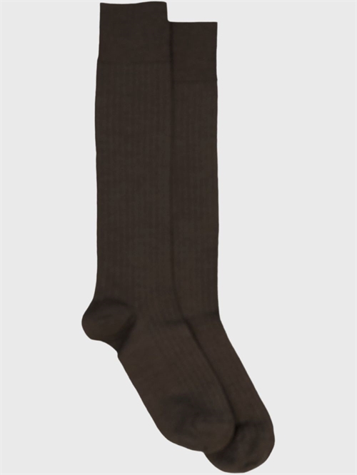 MRS. HOSIERY MERINO KNEE-HIGH SOCKS DARK BROWN