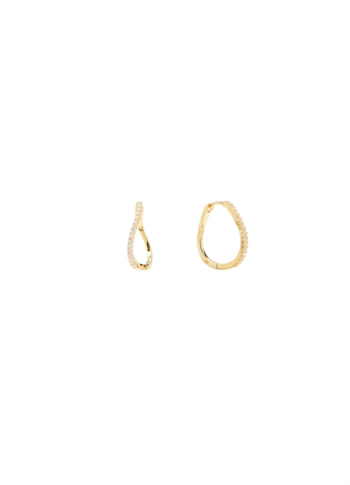 PICO AMELIA PETIT CRYSTAL HOOPS GOLD