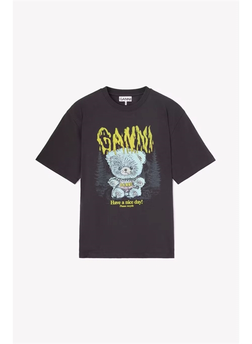 GANNI A1050303 BEAR TEE PHANTOM