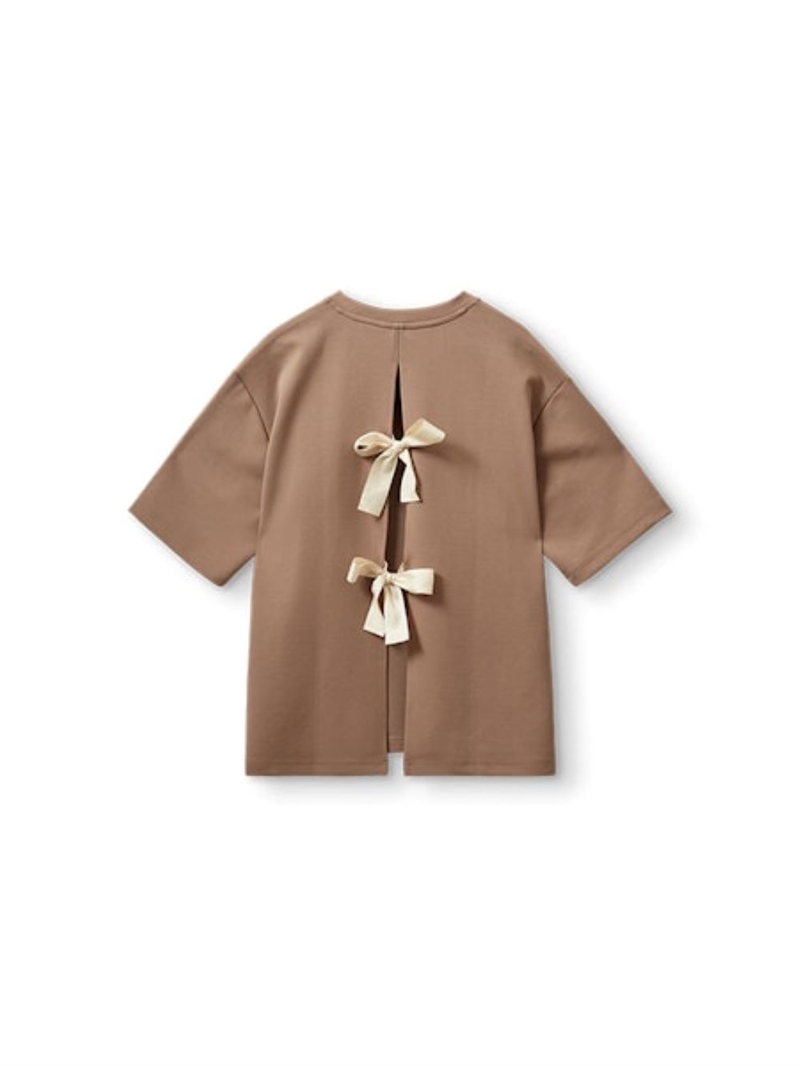 THE GARMENT BOW TEE ONE SIZE ICE LATTE