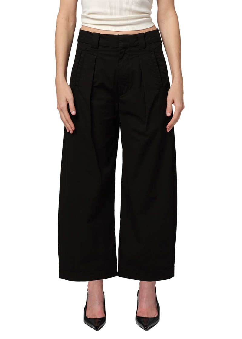 CITIZENS OF HUMANITY CARA CROPPED PLEATED TROUSERS BLACK